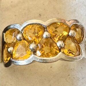 925 Sterling Silver citrine size 6 Women's Ring